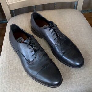 Frye Black Leather Cap-Toe Oxford Dress Shoes